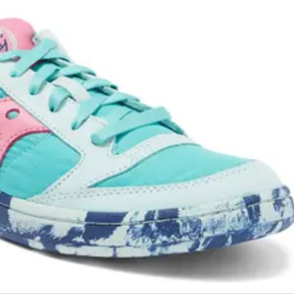 Saucony Jazz Court Sneaker In Aqua/pink unisex - Picture 3 of 5